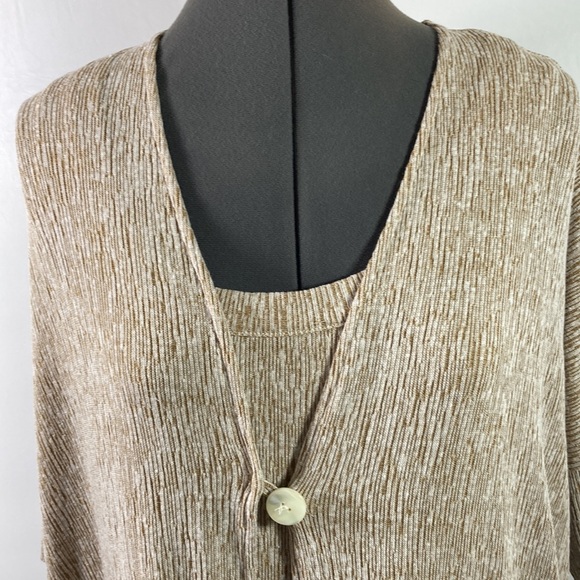 Pure Jill Short Sleeve One Button Large  Pocket Top Matching Sleeveless Shell - Picture 3 of 9